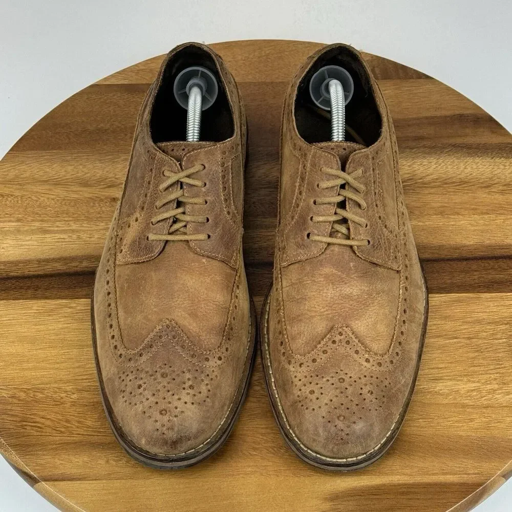 Mens Cole Haan Brown Leather Dressy‎ Comfort Wingtip Oxfords Shoes Size 10.5 M